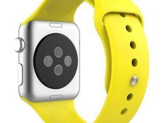 Curea iUni compatibila cu Apple Watch 1/2/3/4/5/6/7, 44mm, Silicon, Yellow